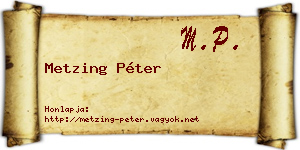 Metzing Péter névjegykártya